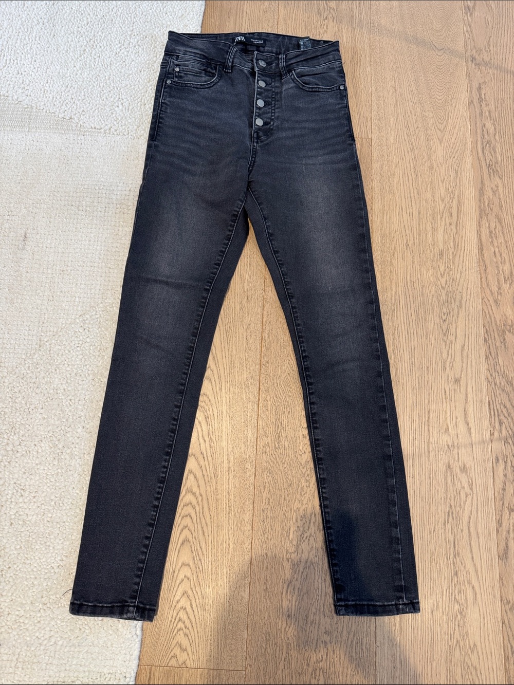 Zara Black Washed Skinny Jeans